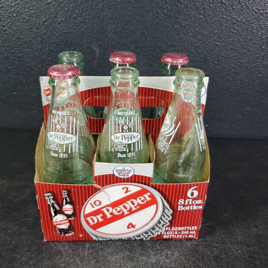 Dr Pepper Made with Sugar, 8 fl oz glass bottles, 6 pack