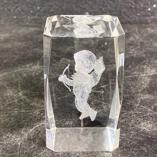 Glass Paperweight w/Laser Cut Cupid Auction